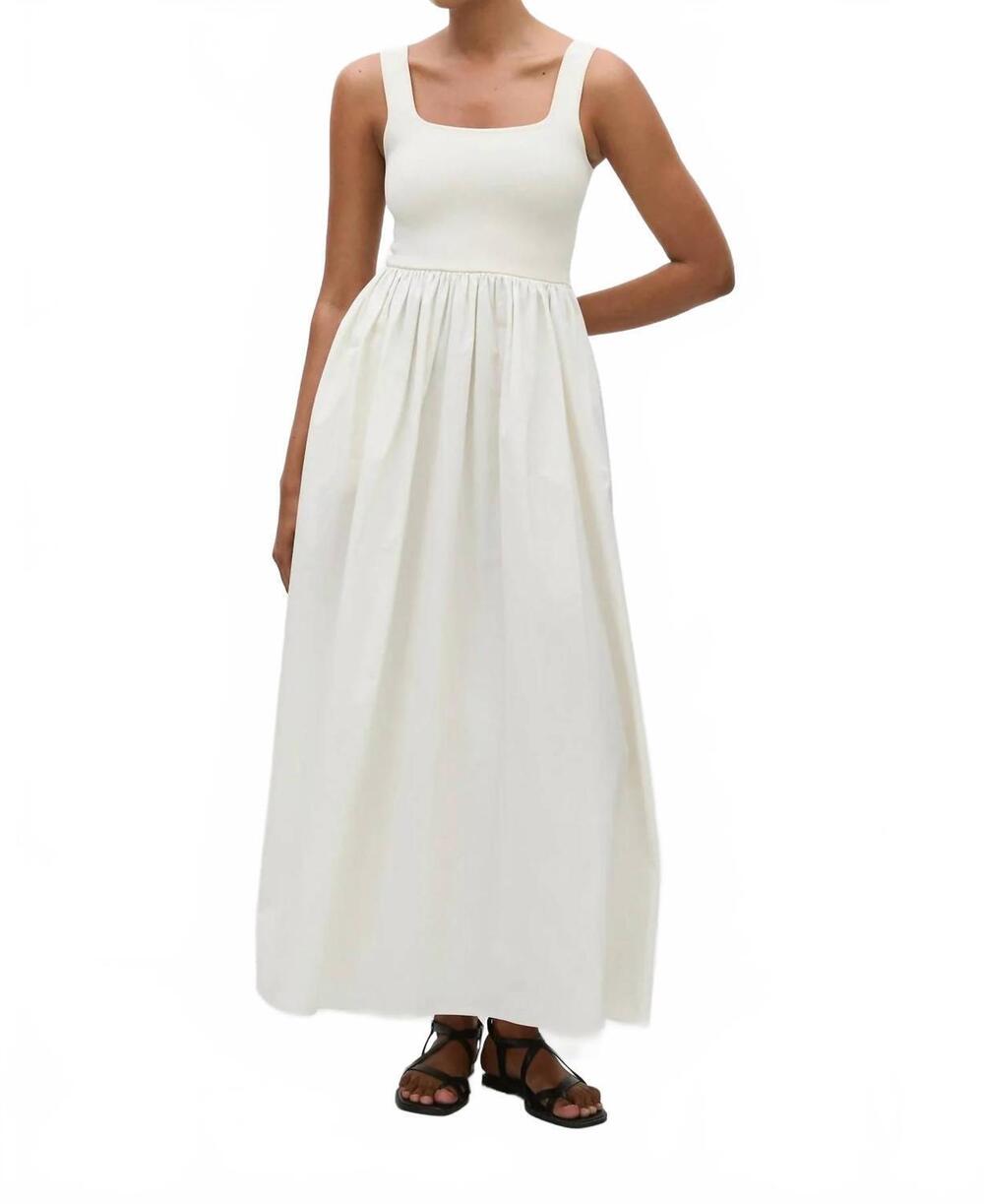 NEW MATTEAU knit and cotton maxi dress in ecru